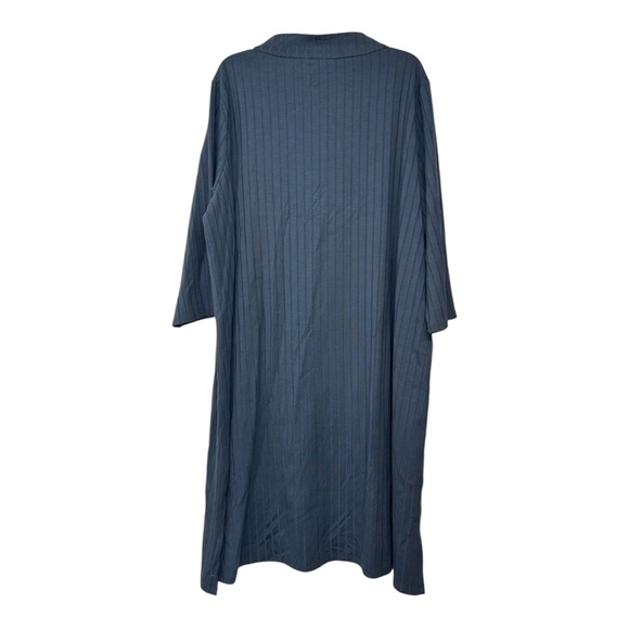 EILEEN FISHER washable stretch rib funnel neck dress in Grey/Black XL - Picture 4 of 6